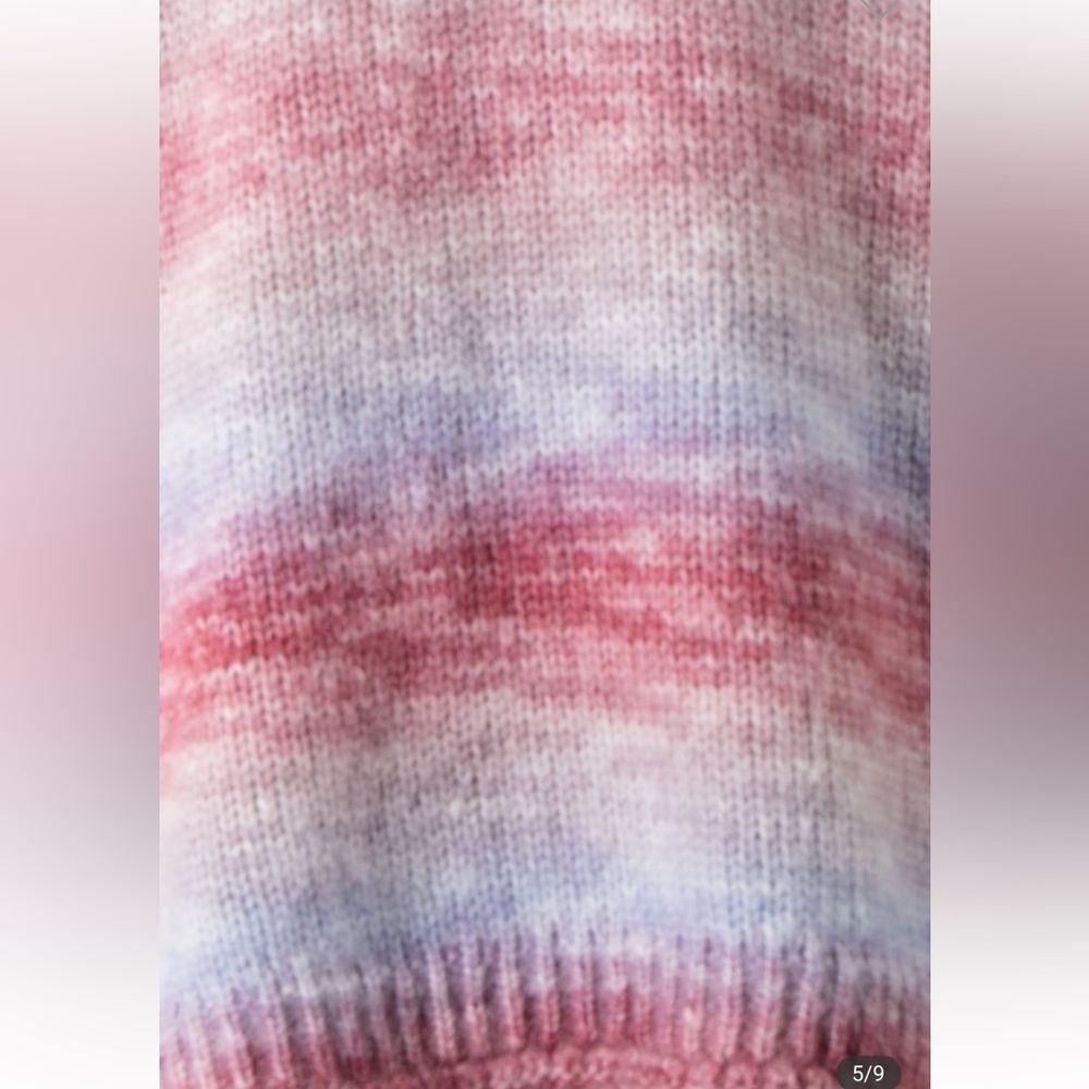 Miracle Scoop Neck Tie-Dye Stripe Pullover Pink & Blue Size Small/Medium Nwt New - Picture 3 of 13